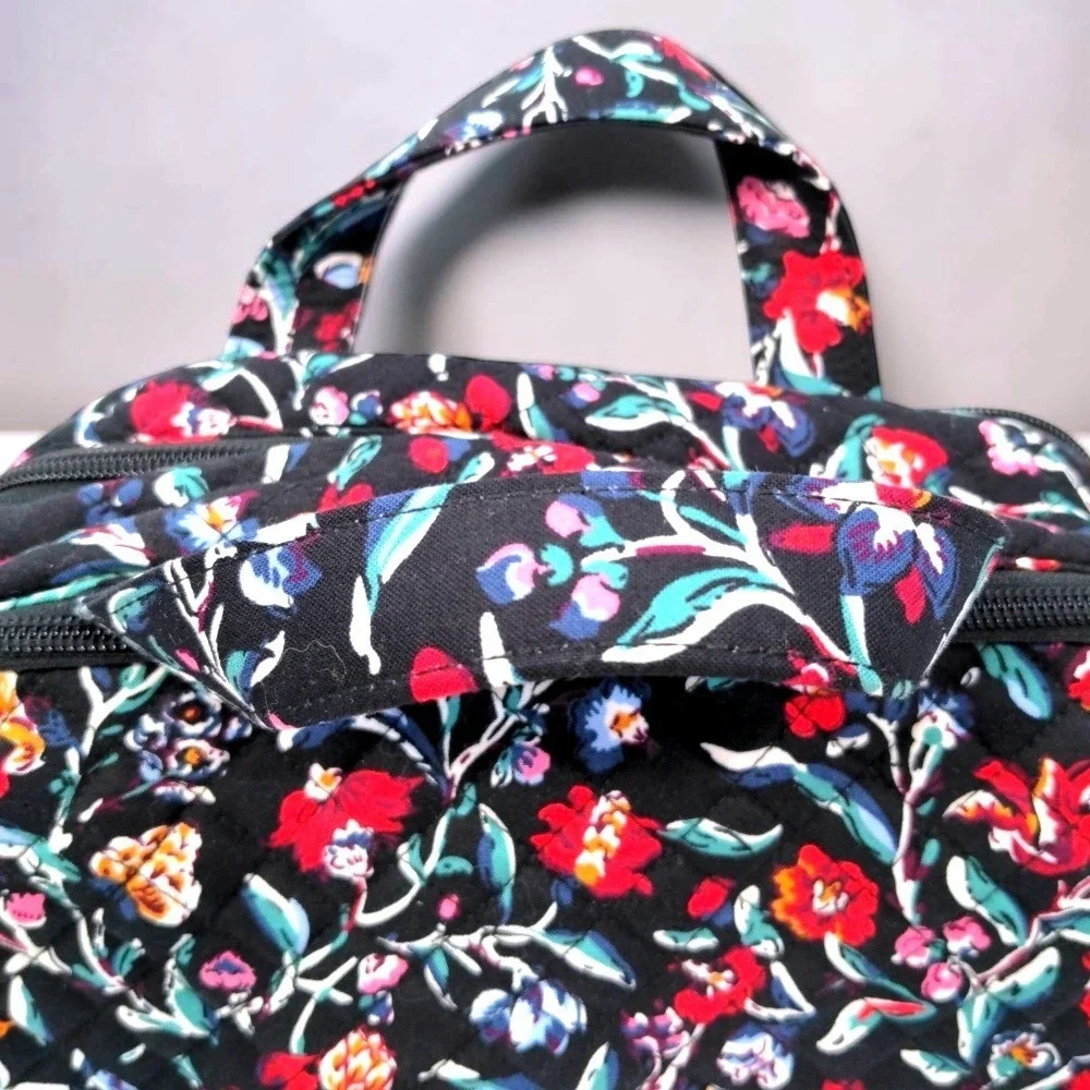 Vera Bradley Ultimate Travel Case Cosmetic Organizer Bag Perennials Noir Floral